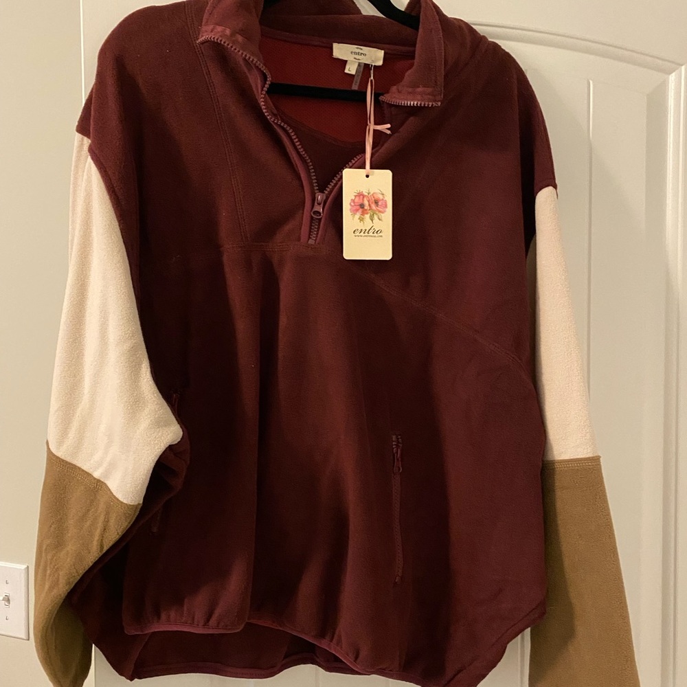 Entro fleece colorblock pullover